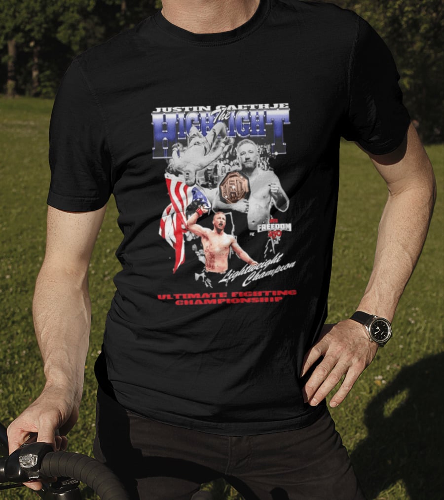 Justin Gaethje The Highlight 2026 Freedom 250 Lightweight Champion Ultimate Fighting Championship T-Shirt