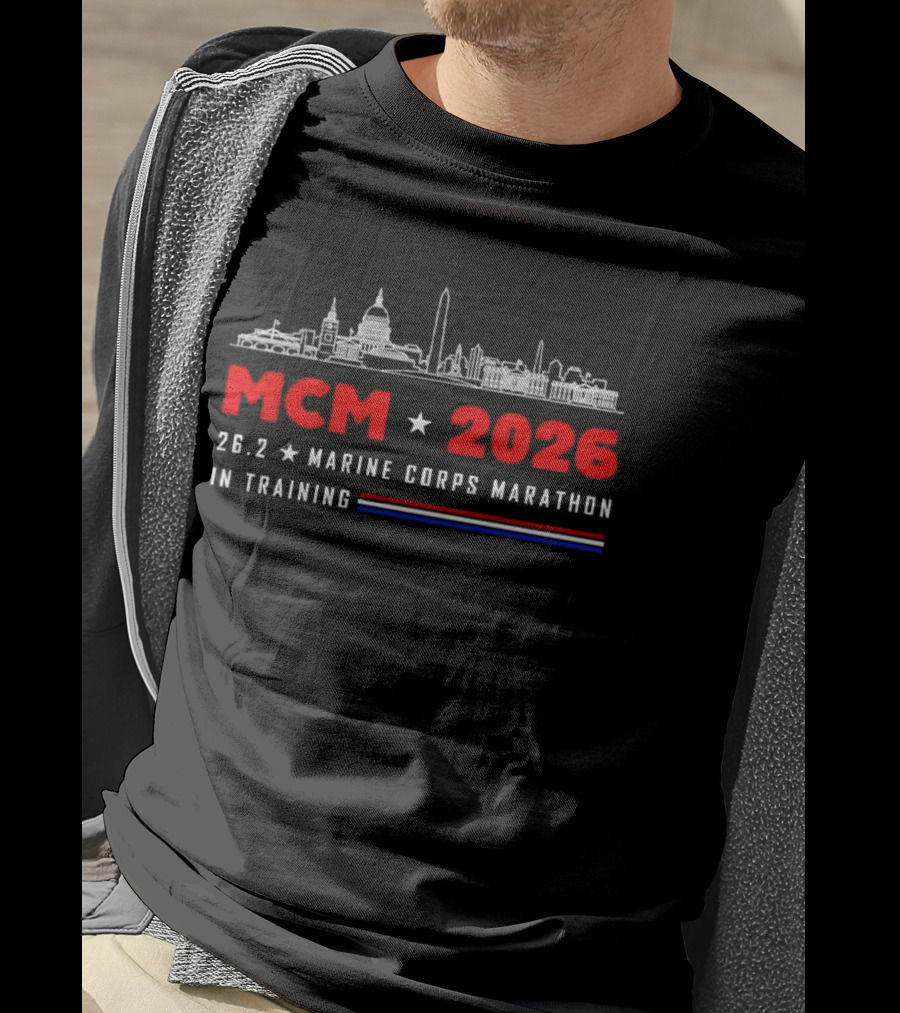 MCM 2026 26.2 Marine Corps Marathon In Training Skyline T-Shirt
