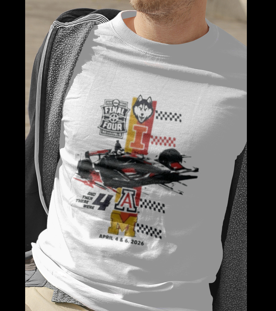 Final Four Racing Wolf Theme April 4 And 6 2026 Formula Car 4AM T-Shirt