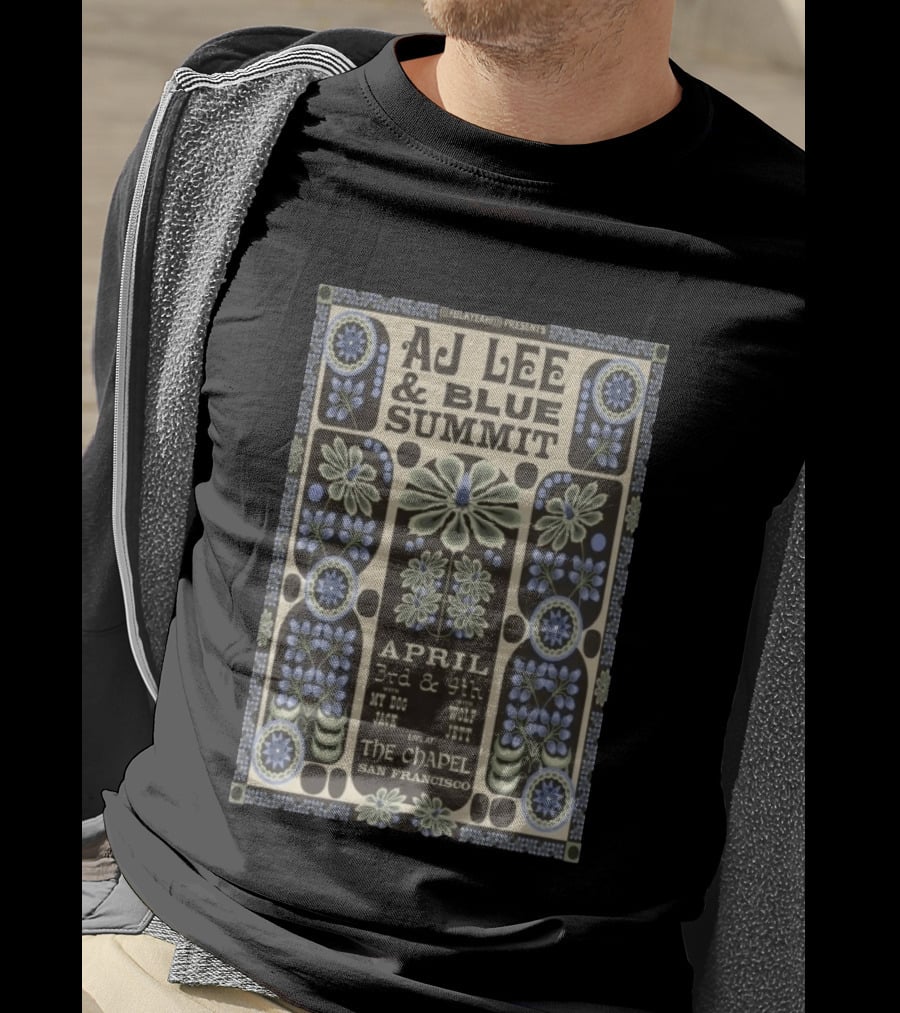 AJ Lee & Blue Summit April 3rd & 4th My Dog Jack Wolf Jett Live At The Chapel San Francisco 2026 T-Shirt