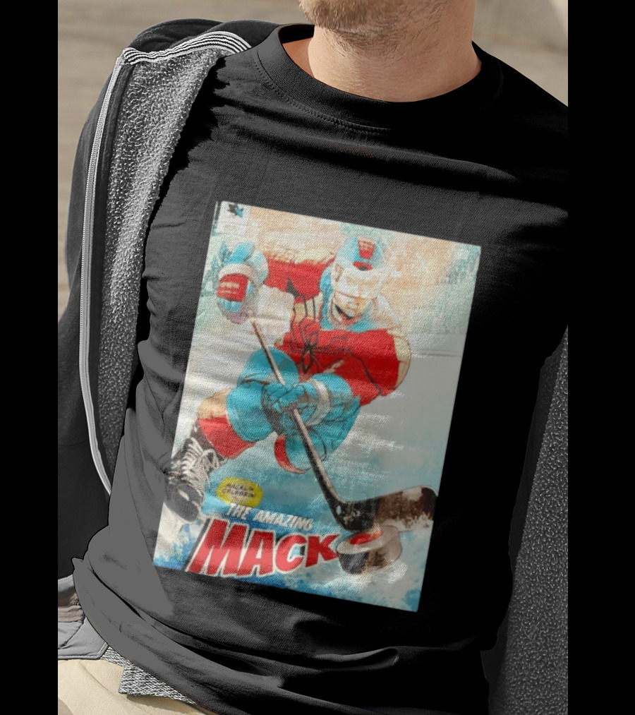 Macklin Celebrini The Amazing Mack San Jose Sharks Hockey Comic T-Shirt