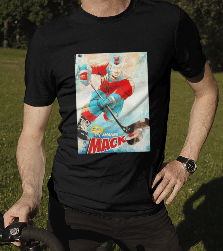 Macklin Celebrini The Amazing Mack San Jose Sharks Hockey Comic T-Shirt