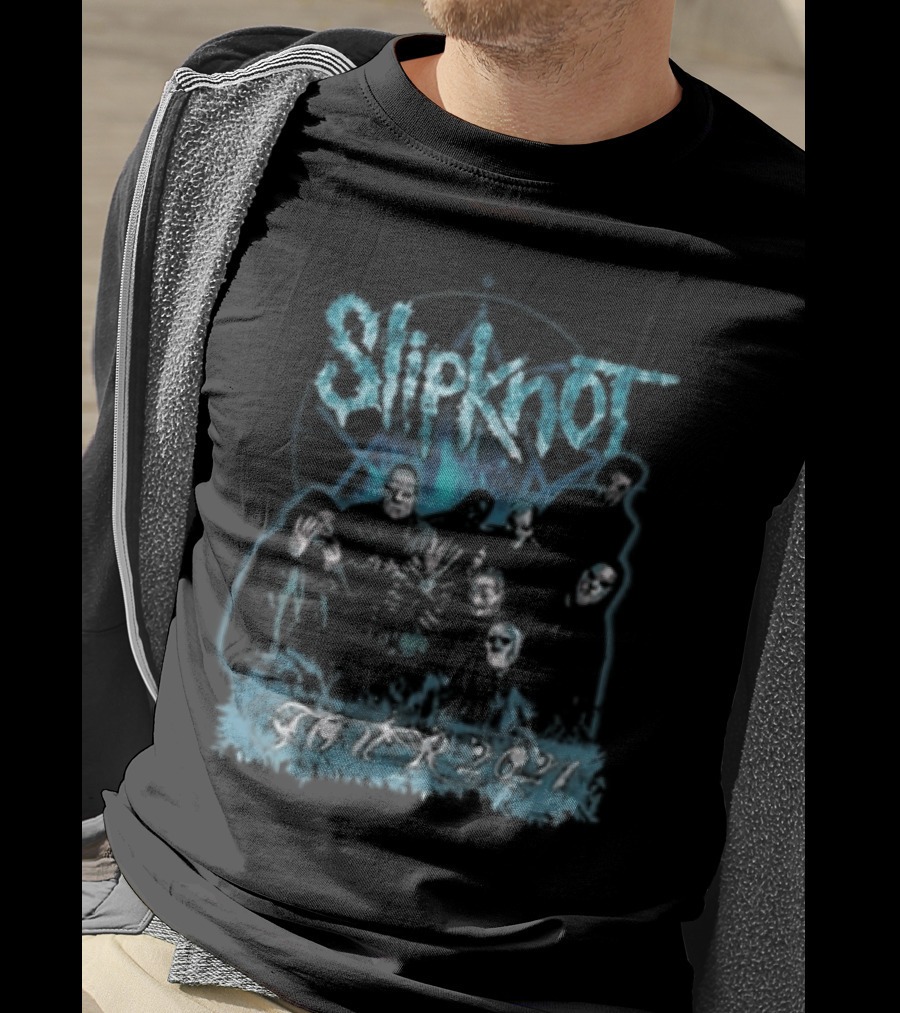 Slipknot 2001 Blue Band Photo T-Shirt