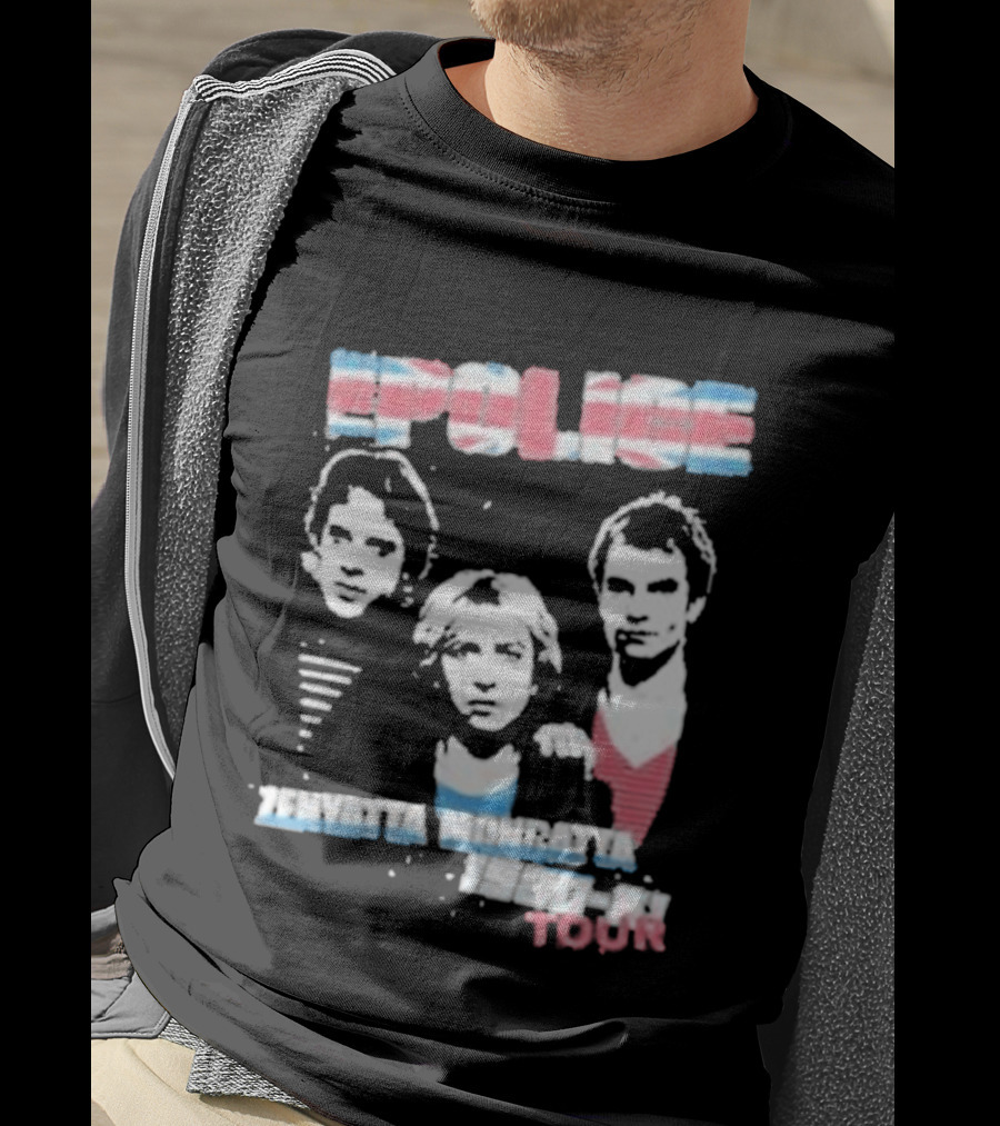 The Police Zenyatta Mondatta 1980 Tour Red White Blue Band Members T-Shirt