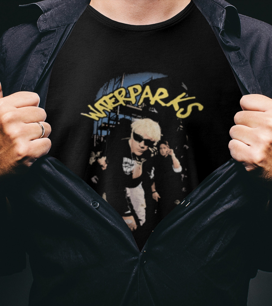 Waterparks Junkyard Photo Tour Neon Yellow And Blue Image T-Shirt