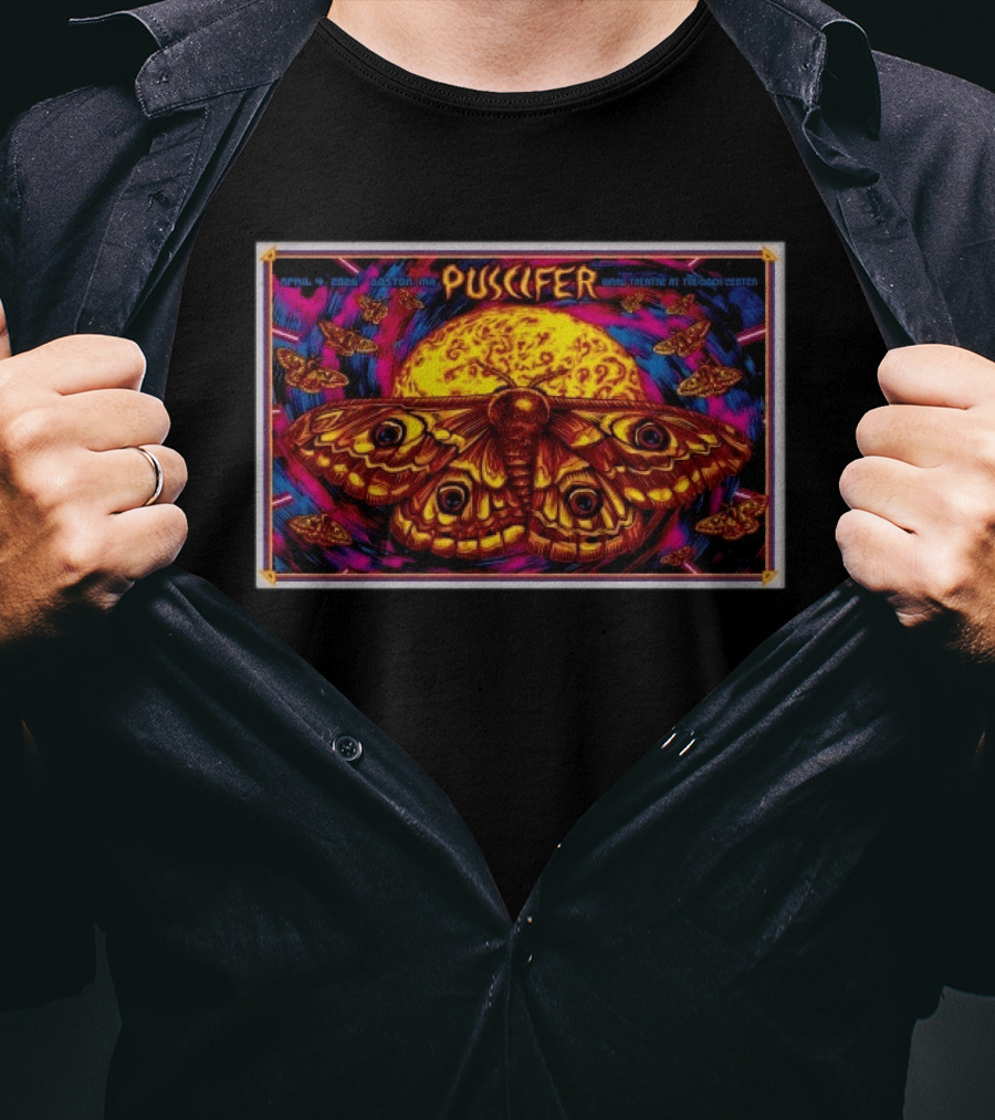 Puscifer April 4 2026 Boston MA Wang Theatre At Boch Center Moth And Moon T-Shirt