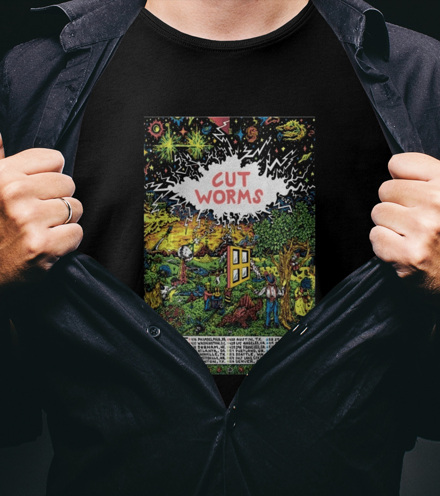 Cut Worms Transmitter North American 2026 Tour Philadelphia Austin Los Angeles New York T-Shirt