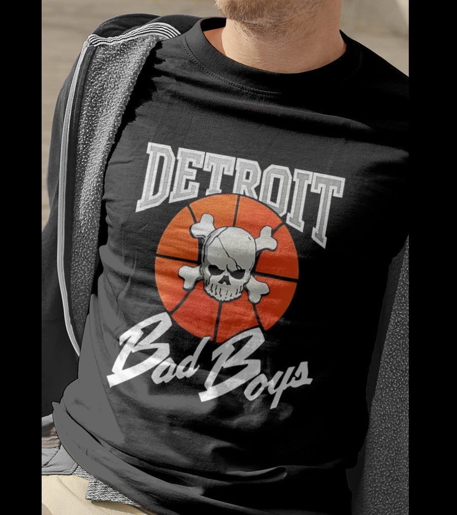 Detroit Bad Boys Skull Basketball T-Shirt