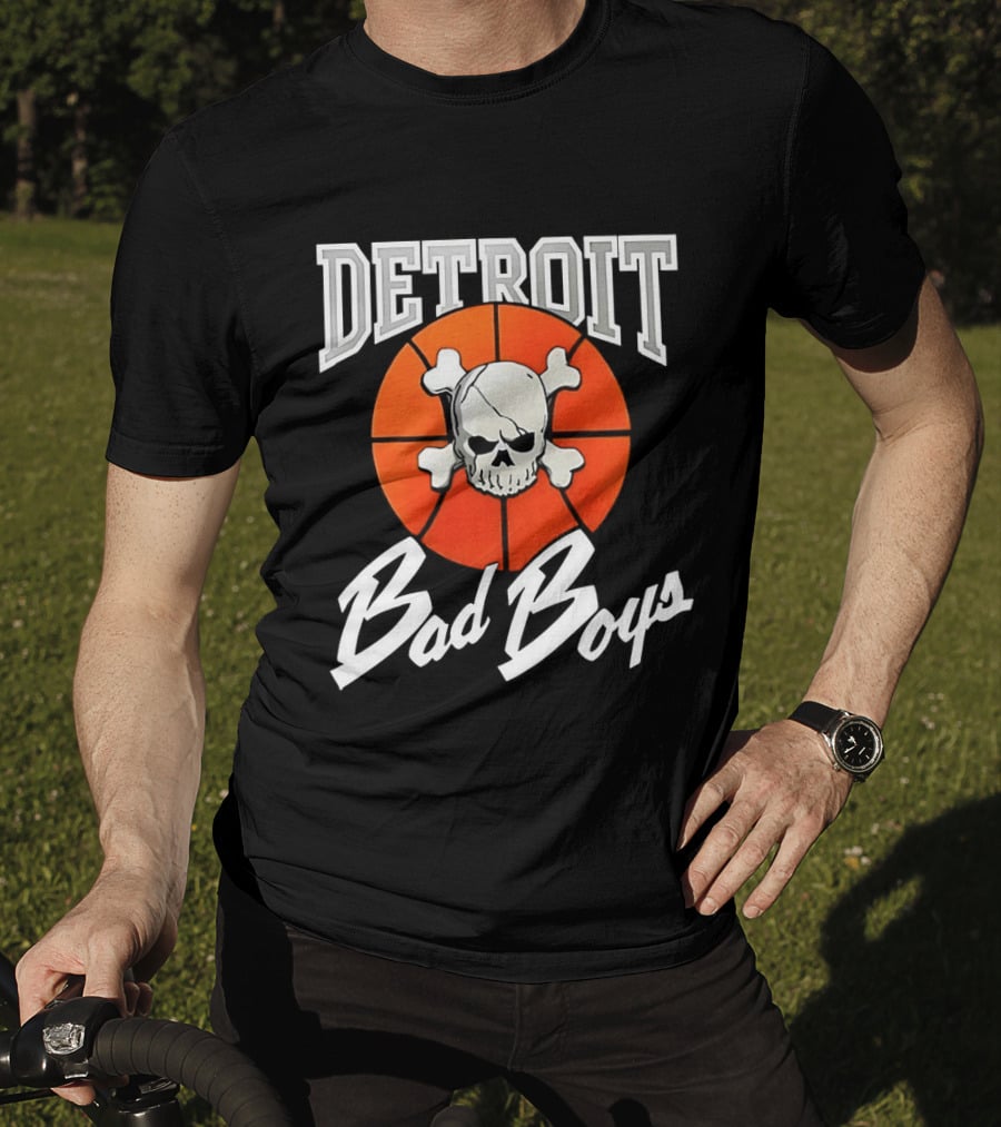 Detroit Bad Boys Skull Basketball T-Shirt
