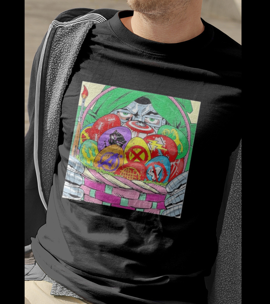 Doctor Doom Easter Egg Basket Avengers Marvel Crossover Secrets T-Shirt