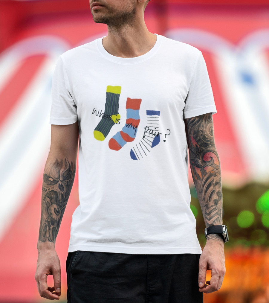 ANGLAN Where Is My Pair Socks Half T-Shirt