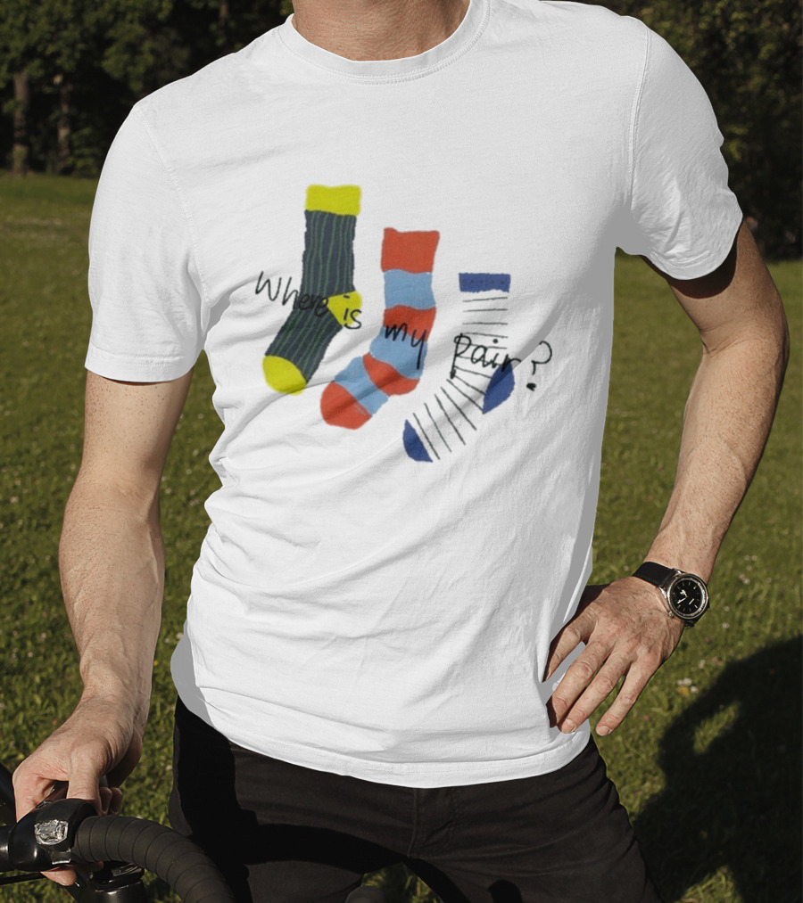 ANGLAN Where Is My Pair Socks Half T-Shirt