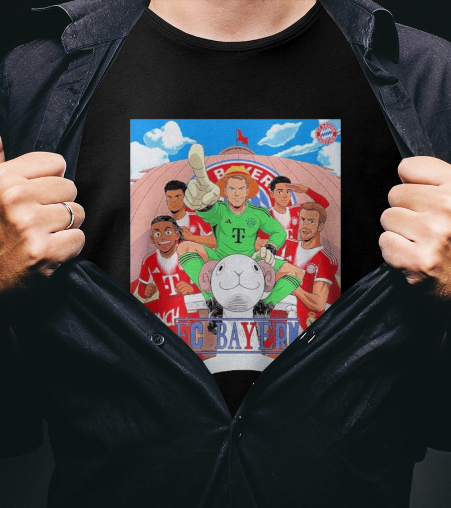 Crunch Time FC Bayern Munich X One Piece Anime Crossover UCL Collaboration T-Shirt