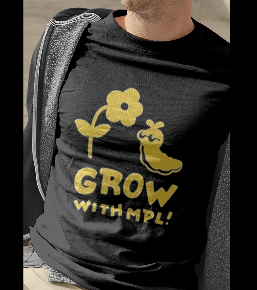 Grow With MPL Flower And Bird Yellow T-Shirt