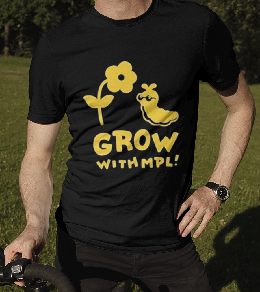 Grow With MPL Flower And Bird Yellow T-Shirt
