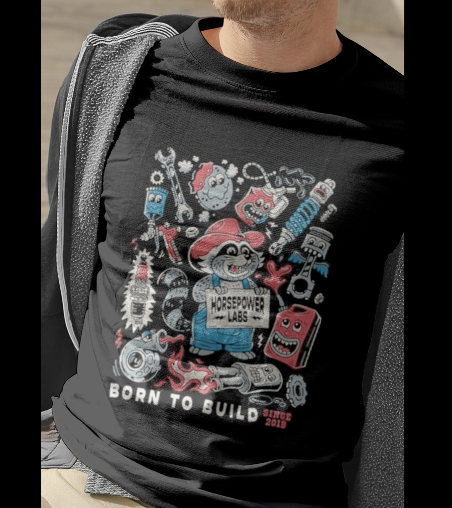 Westen Champlin Born To Build Since 2019 Retro Cartoon T-Shirt