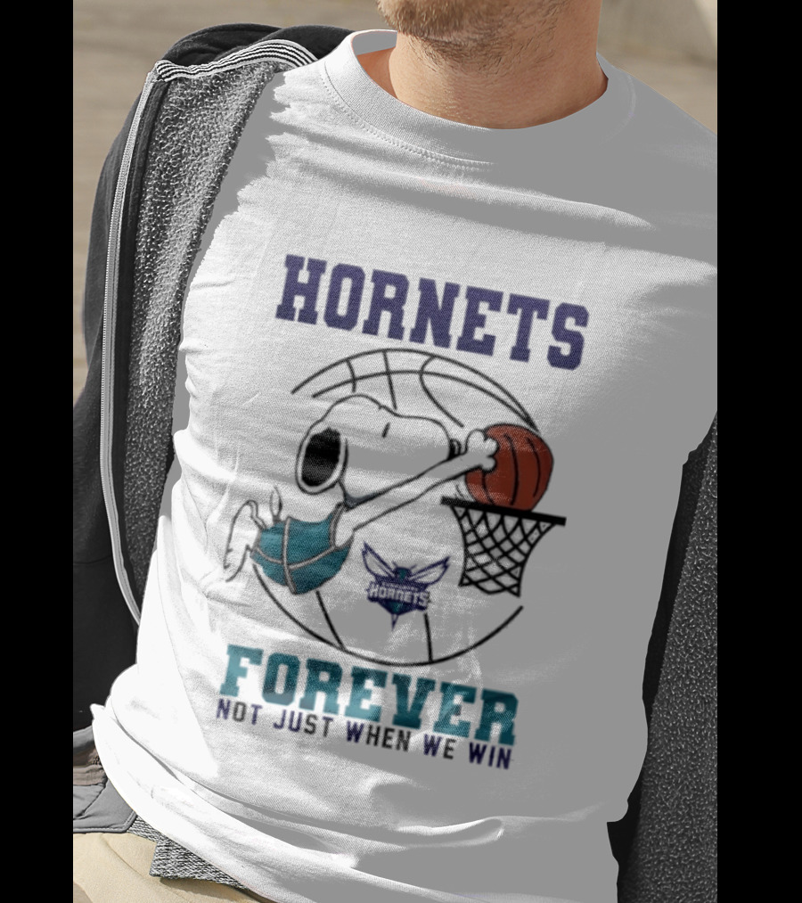 Hornets Snoopy Dunking Basketball Forever Not Just When We Win T-Shirt