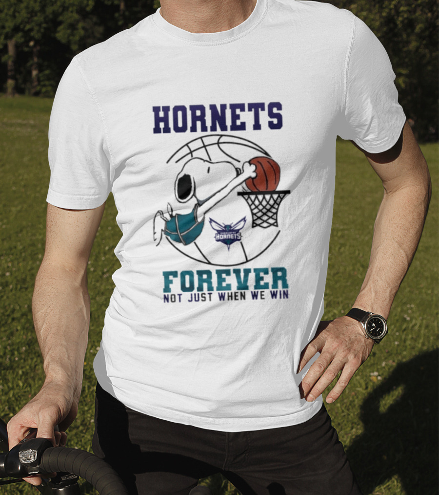 Hornets Snoopy Dunking Basketball Forever Not Just When We Win T-Shirt