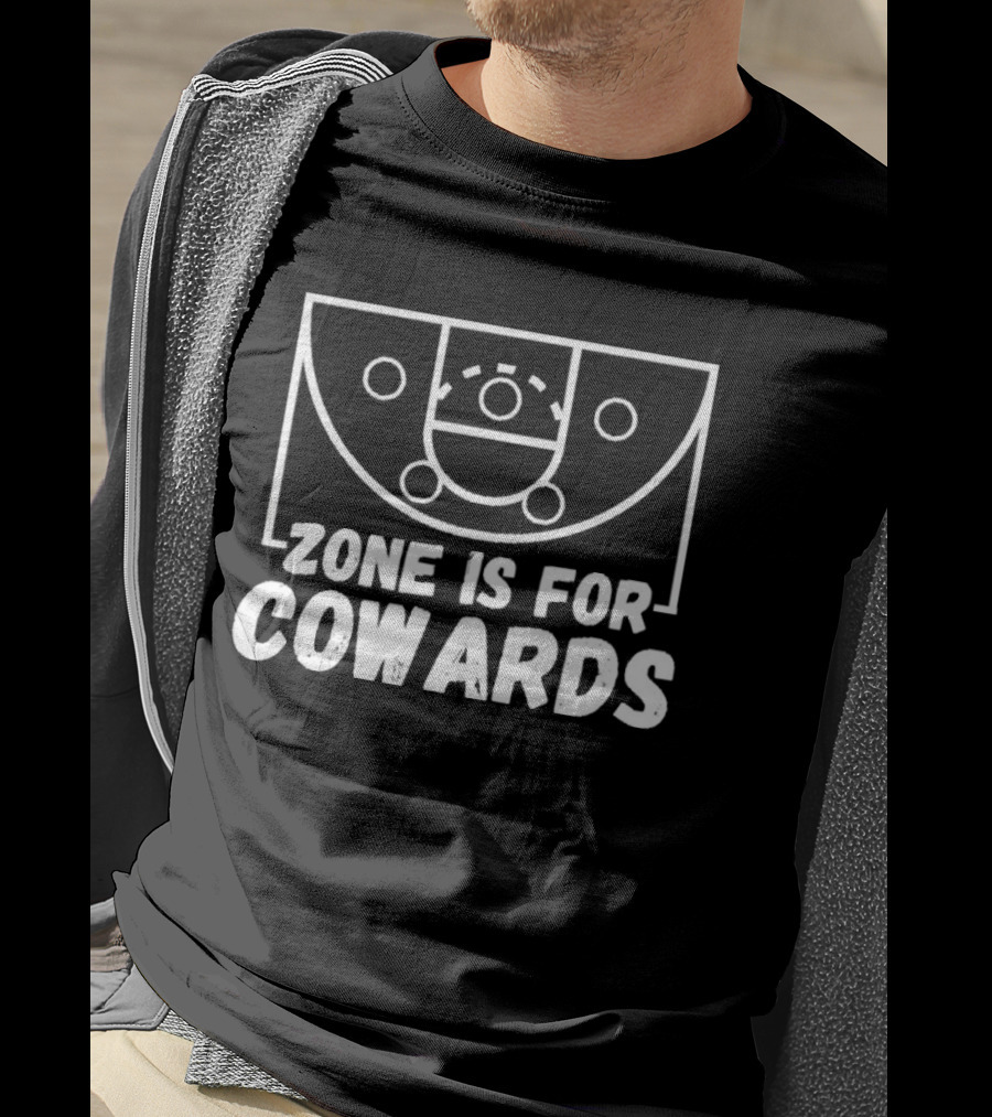Zone Defense Is For Cowards Men's Basketball Court Diagram T-Shirt