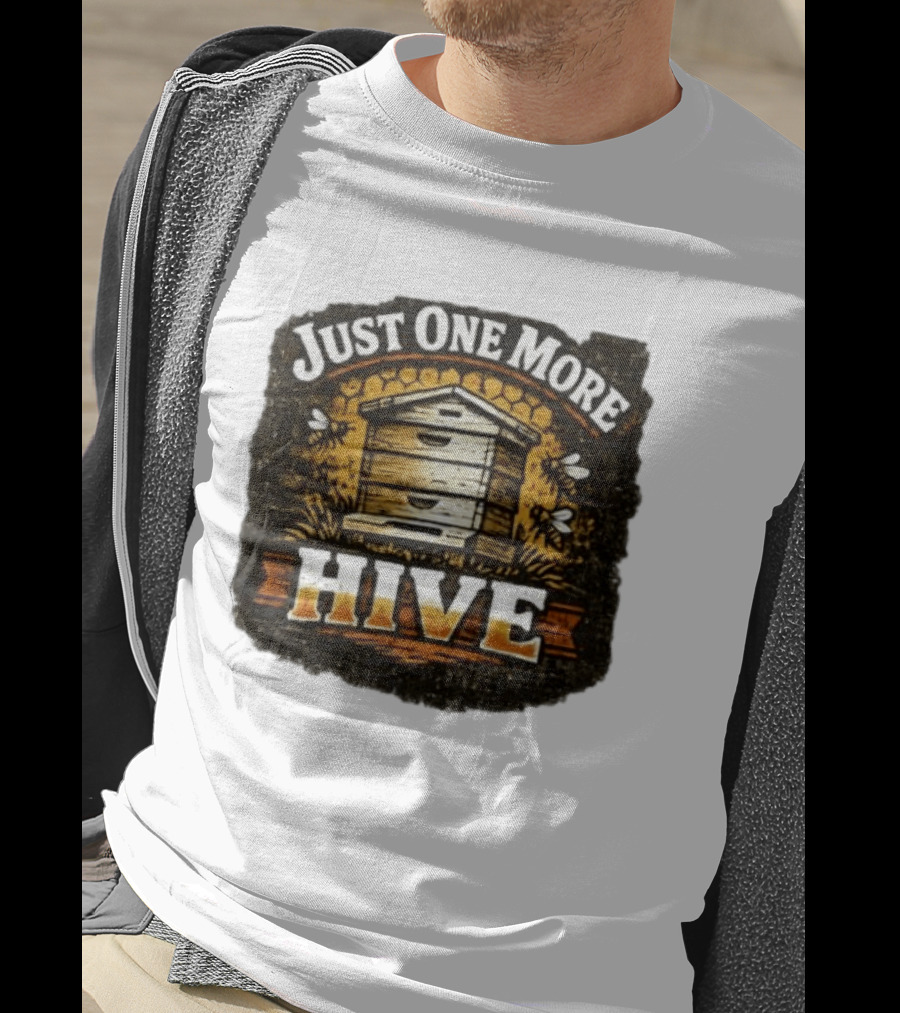 Just One More Hive Beekeeping Bees Honeycomb Apiary T-Shirt