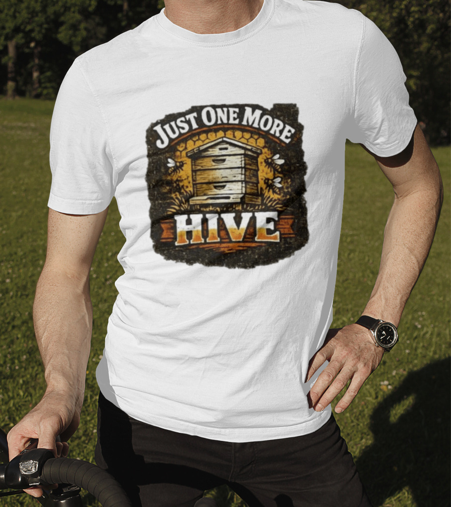 Just One More Hive Beekeeping Bees Honeycomb Apiary T-Shirt