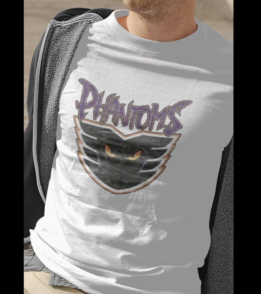 Lehigh Valley Phantoms Hockey Team Emblem With Bold Lettering And Fierce Mask T-Shirt