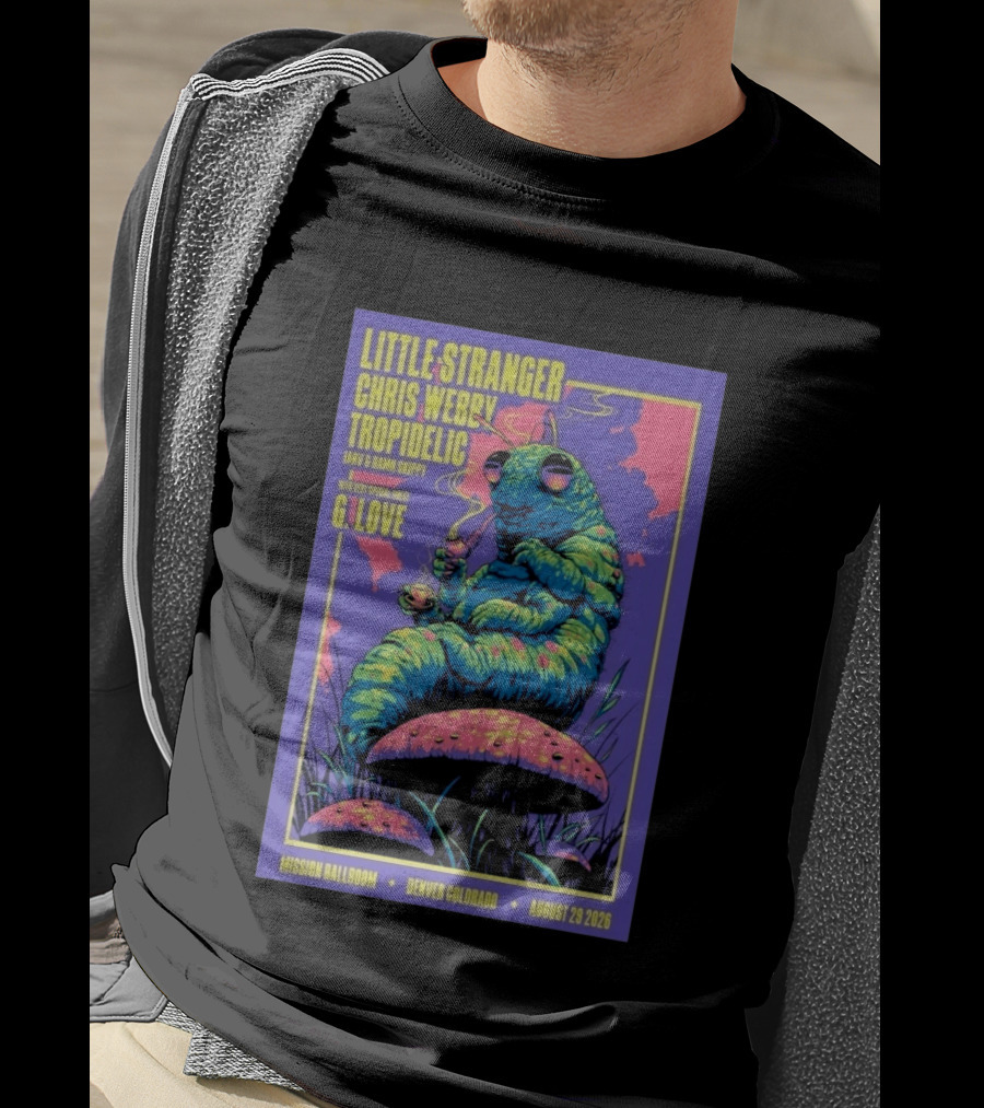 Little Stranger Chris Webby Tropidelic Jarv Damn Skippy G. Love Mission Ballroom Denver August 29 2026 T-Shirt