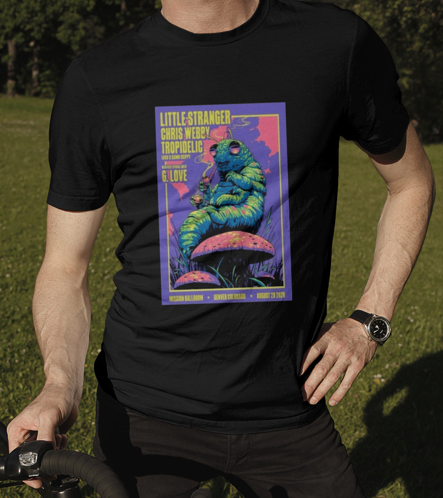 Little Stranger Chris Webby Tropidelic Jarv Damn Skippy G. Love Mission Ballroom Denver August 29 2026 T-Shirt