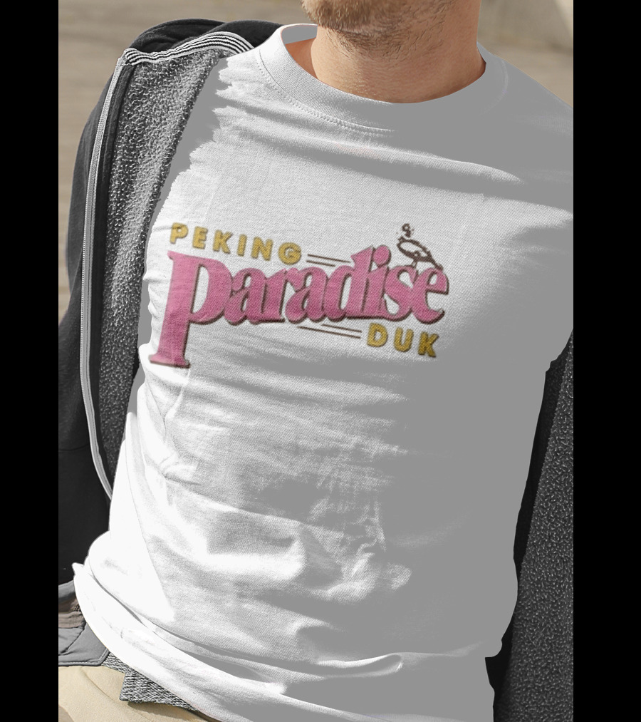 Peking Duk Paradise Bold Pink Yellow Text With Duck T-Shirt