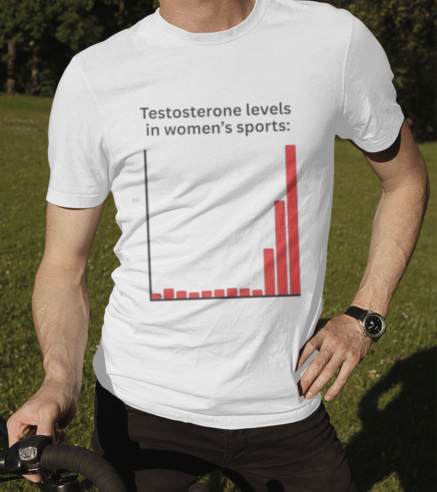 Testosterone Levels In Women's Sports Bar Graph Analysis T-Shirt