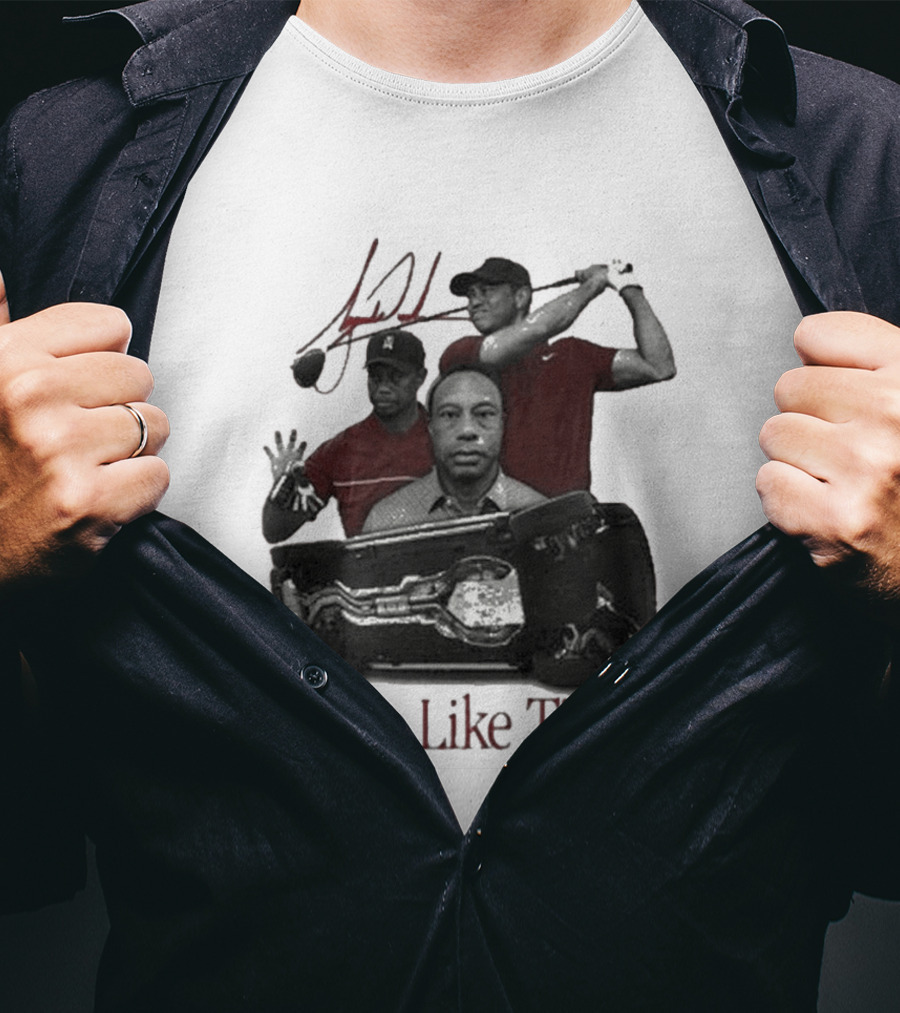 Tiger Woods Drive Like Tiger Golf Swing Car Crash T-Shirt