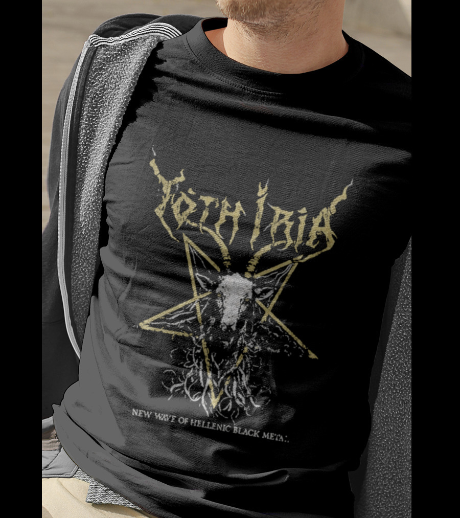 Yoth Iria Pentagram Goat Skull New Wave Of Hellenic Black Metal T-Shirt