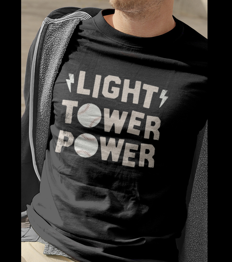 LIGHT TOWER POWER Baseball Lightning T-Shirt