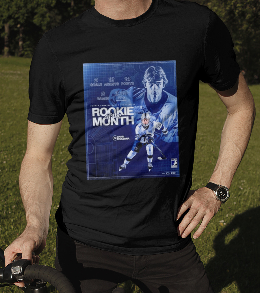 Rookie Of The Month Gavin McKenna 72 Penn State Nittany Lions Hockey Goals Assists Points T-Shirt