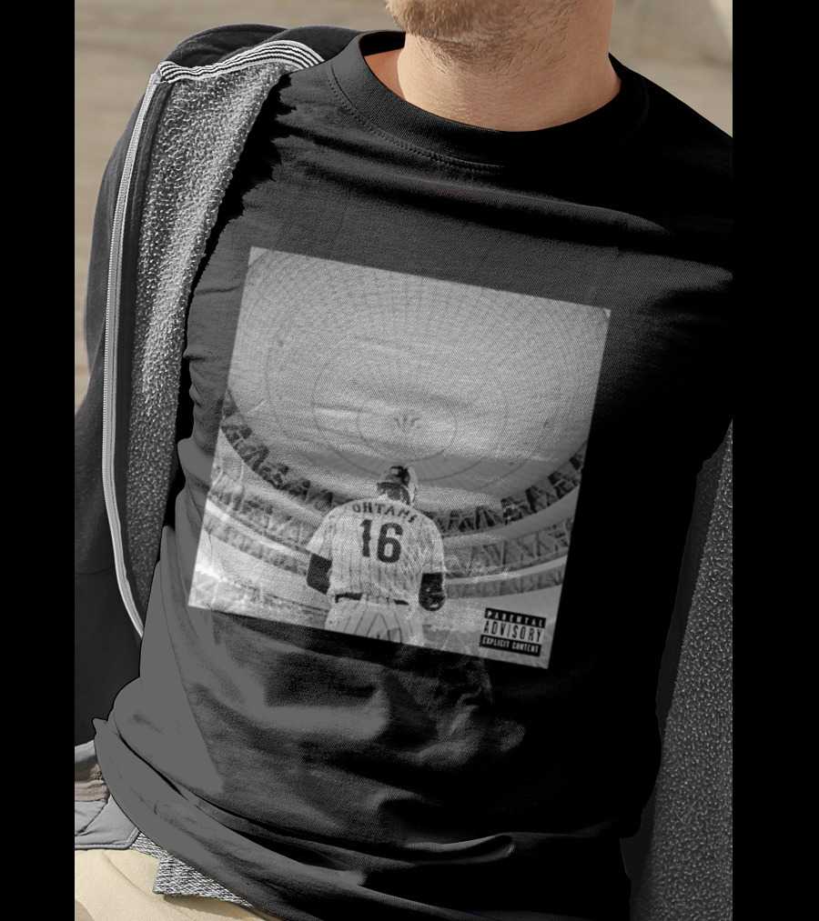 Shohei Ohtani 16 Album Cover Parental Advisory Explicit Content Stadium Dome T-Shirt