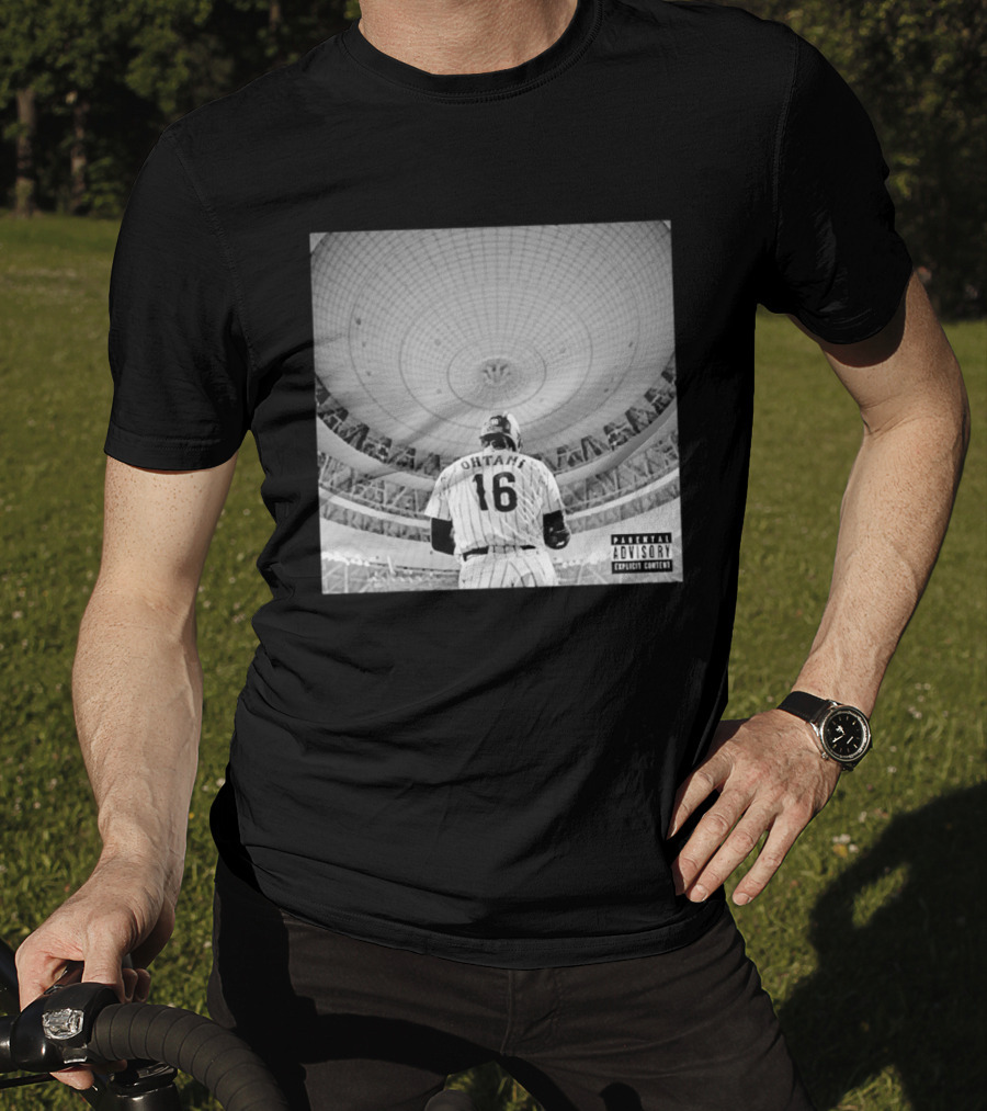 Shohei Ohtani 16 Album Cover Parental Advisory Explicit Content Stadium Dome T-Shirt