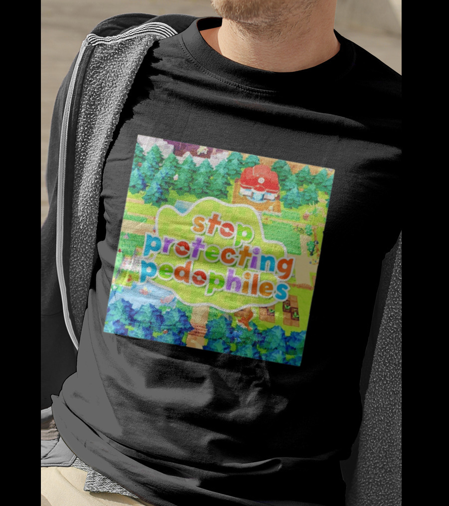 Stop Protecting Pedophiles Pokopia Generator Scenic Landscape T-Shirt