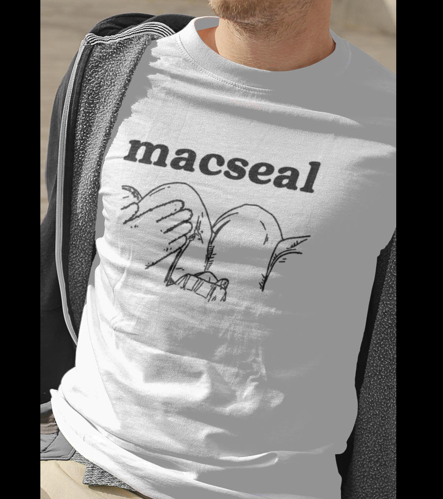 Macseal Hand Holding Feet Sketch Drawing T-Shirt