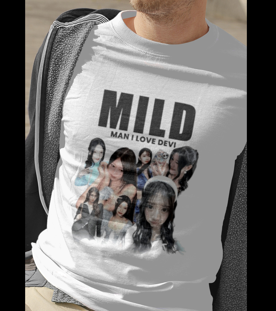 Mild Man I Love Devi Multi Portrait Collage T-Shirt
