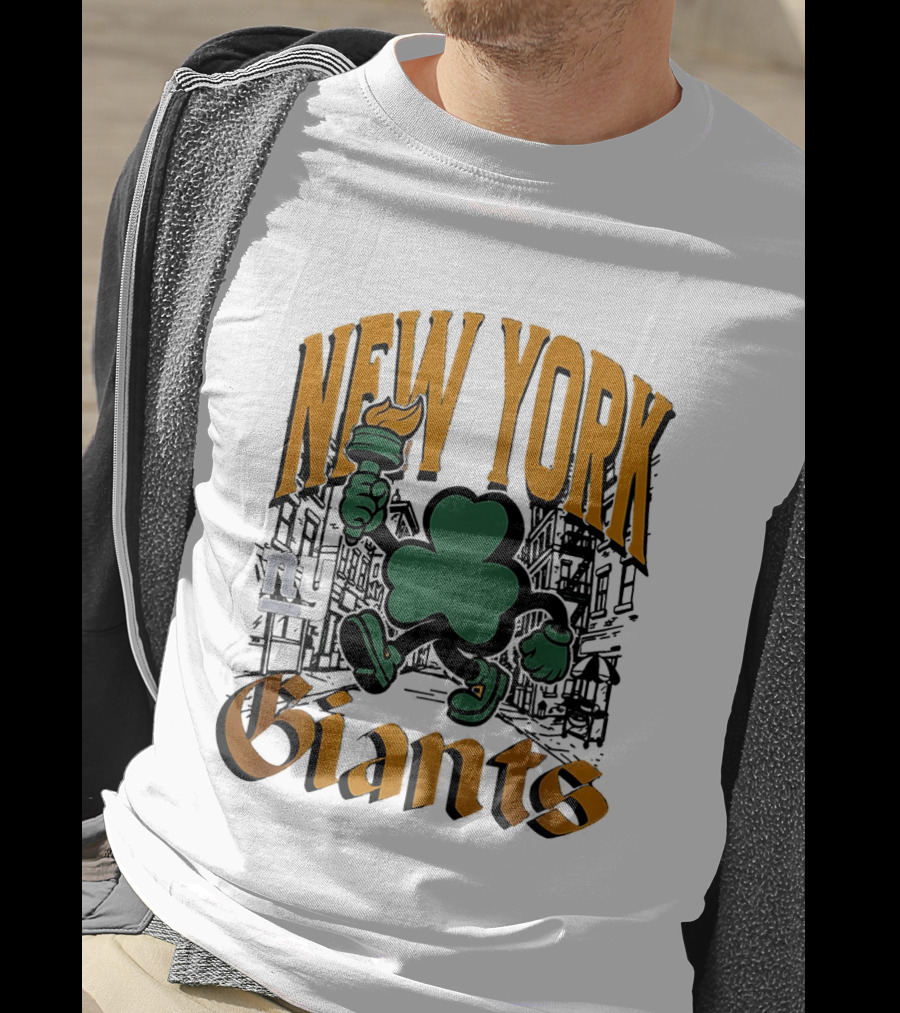 New York Giants St. Patrick's Day 2026 Shamrock Torch Running T-Shirt