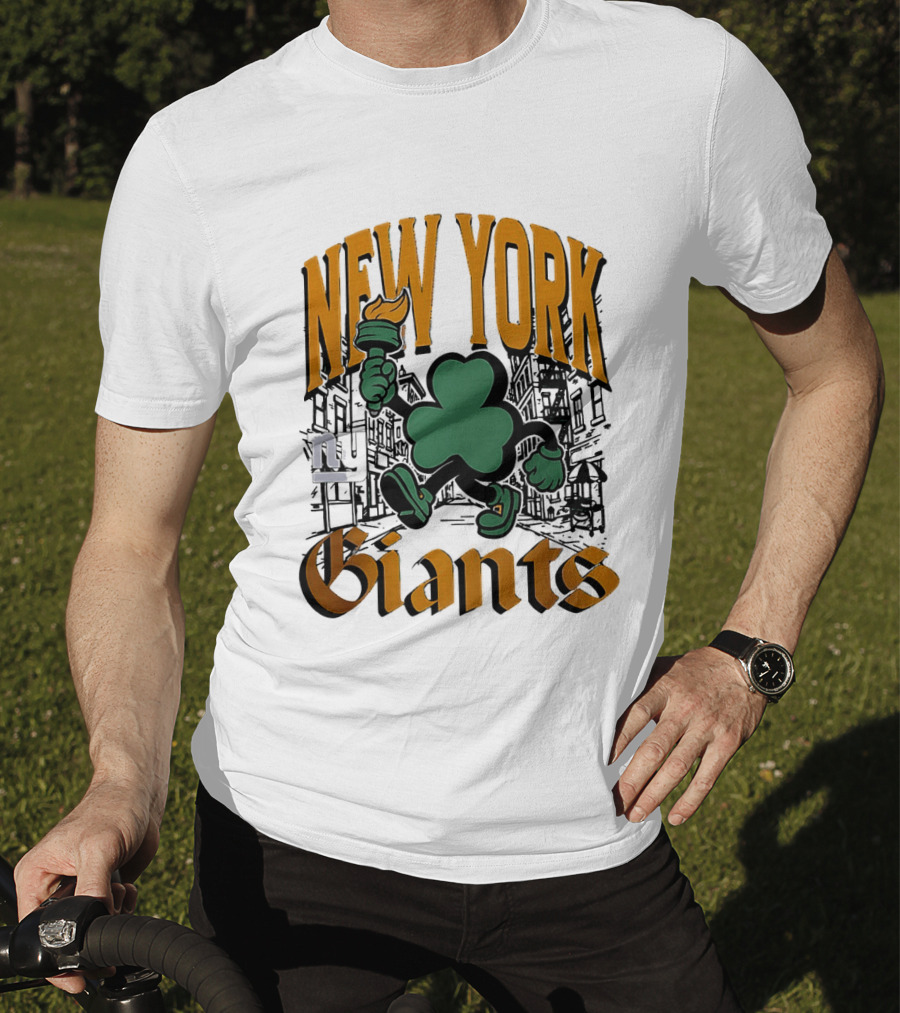 New York Giants St. Patrick's Day 2026 Shamrock Torch Running T-Shirt