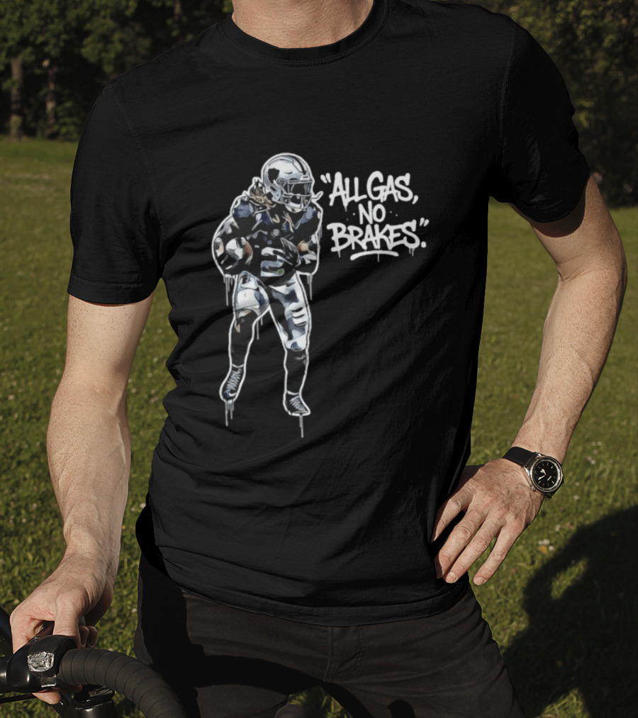 Las Vegas Raiders All Gas No Brakes Ashton Jeanty Football Player T-Shirt