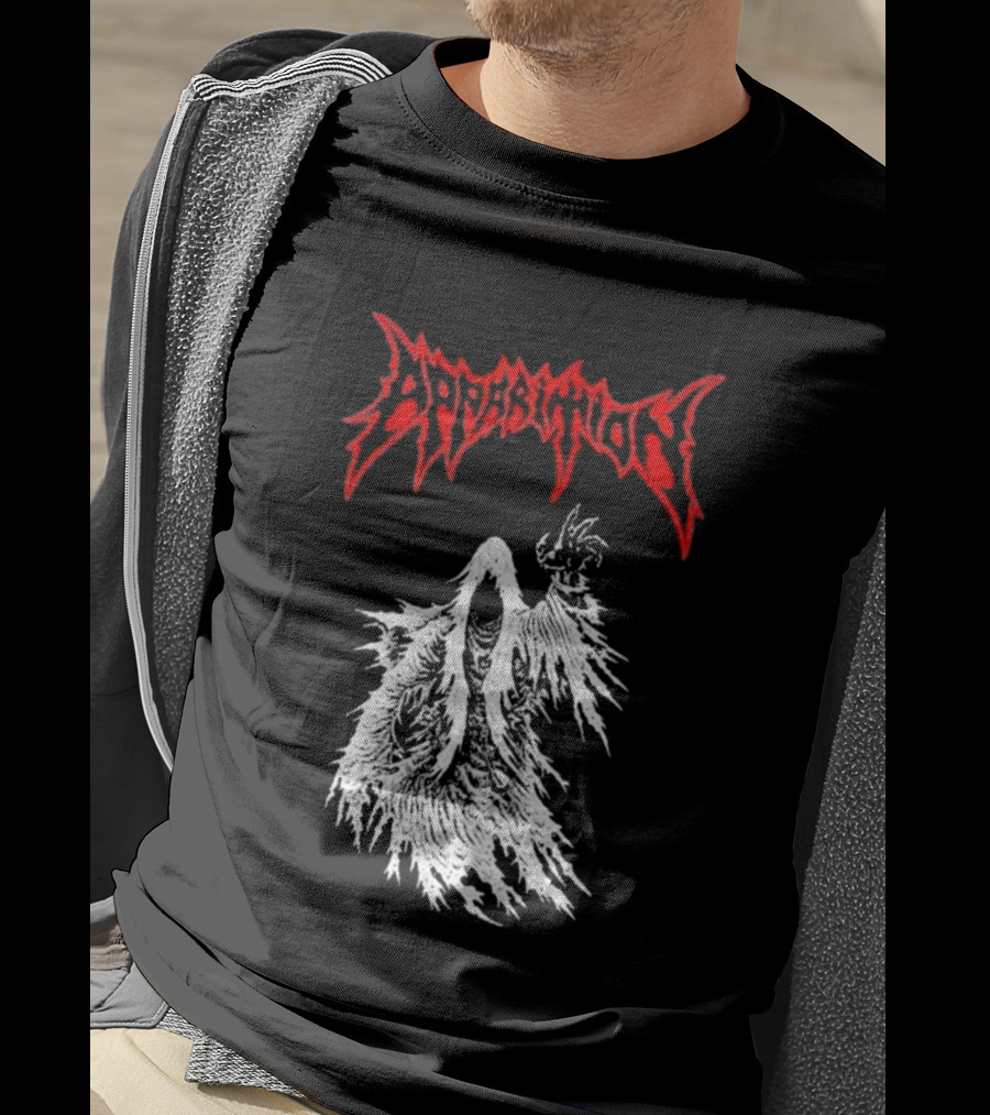 Apparition Ghostly Figure Red Gothic Font T-Shirt