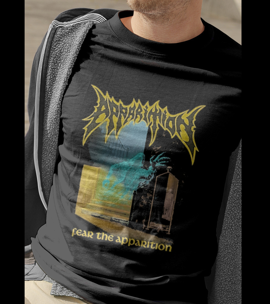 Apparition Fear The Apparition Spooky Ghostly Spirit Doorway T-Shirt