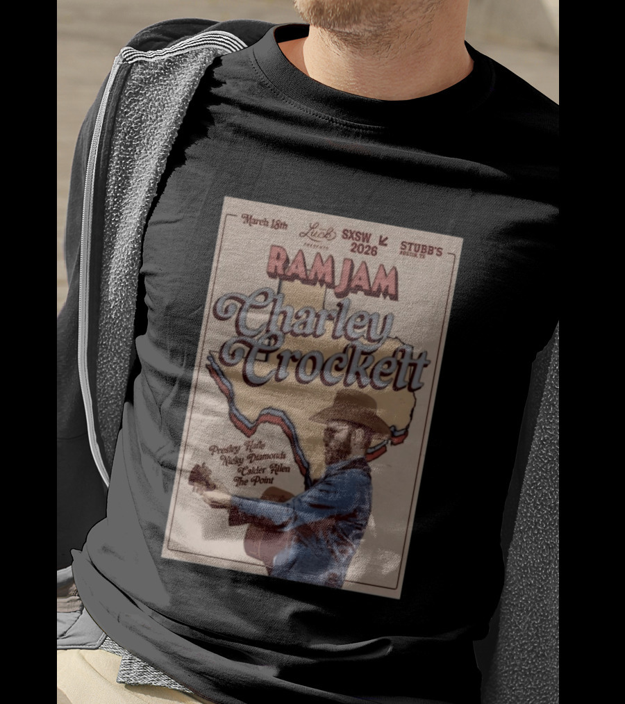 March 18th SXSW 2026 Stubb's Austin TX Charley Crockett Ram Jam T-Shirt