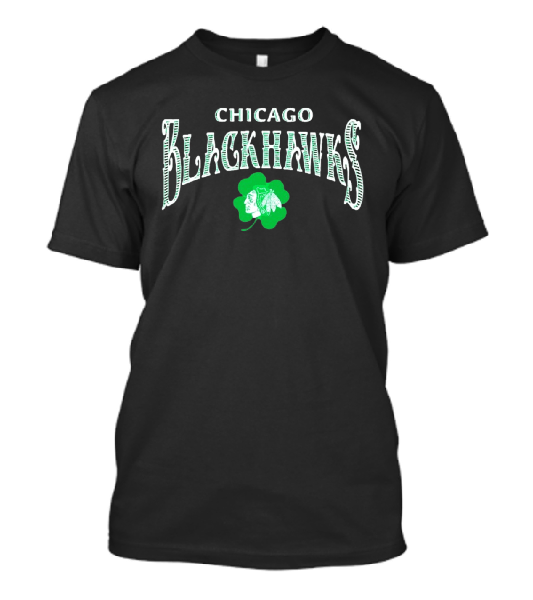 Chicago Blackhawks St. Patrick's Day Four Leaf Clover Design White T-Shirt