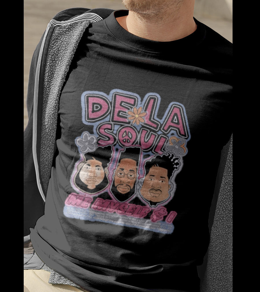 De La Soul Me Myself And I Iconic Hip Hop Logo With Peace Flower T-Shirt
