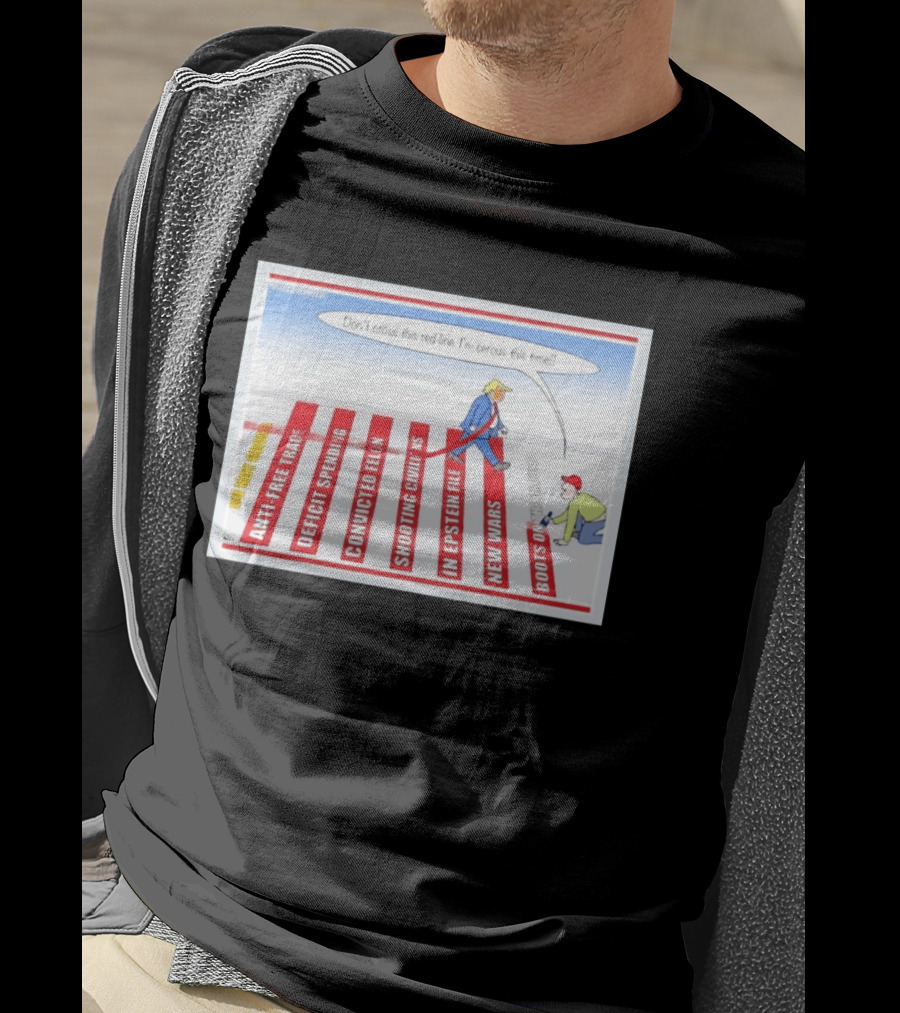 Don’t Cross This Red Line I’m Serous This Time Trump Cartoon T-Shirt