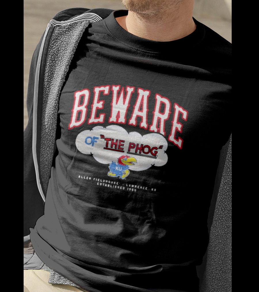 Beware Of The Phog Kansas Jayhawks Basketball Allen Fieldhouse 1955 T-Shirt