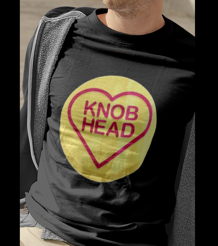Knob Head Love Hearts Yellow Round T-Shirt
